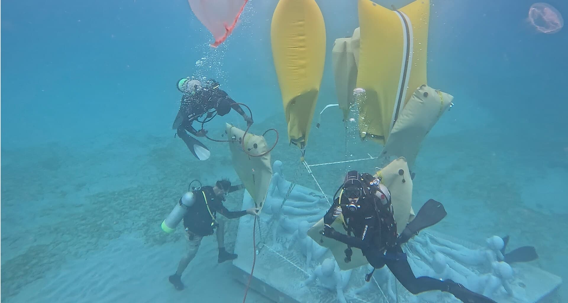 Carnival sculptures in St Maarten reef sculpture park