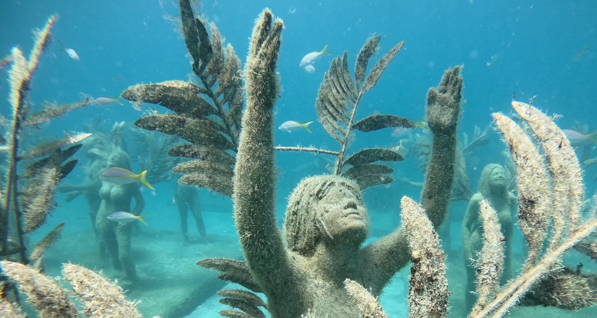 Carnival sculptures in St Maarten reef sculpture park