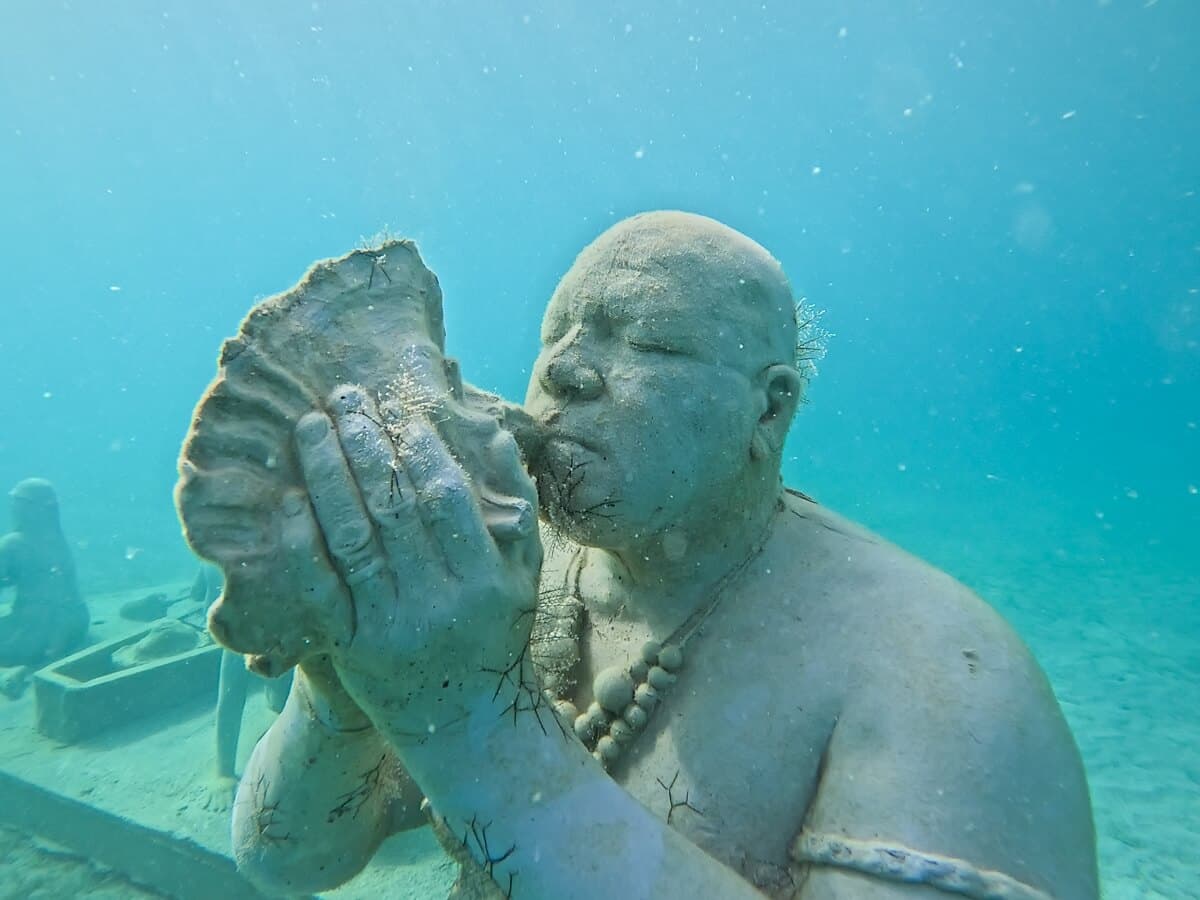 Shell man sculpture